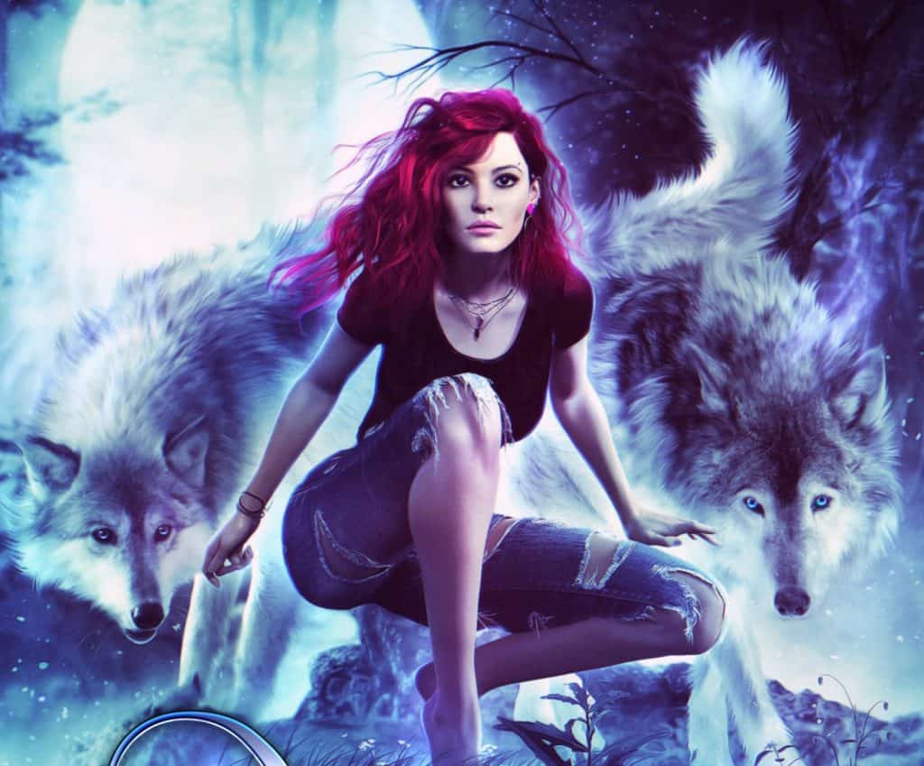A girl with red hair stares intently at the viewer.